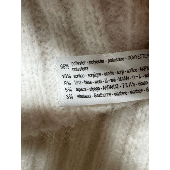 ZARA Ribbed Turtleneck Wool/Alpaca Blend Oversized Sweater, Pink, Sz M - Picture 8 of 10